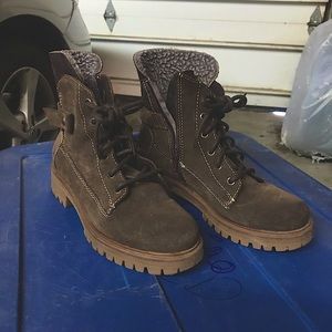 Manas Lace Up Fur Boots Size 35, 5.5-6